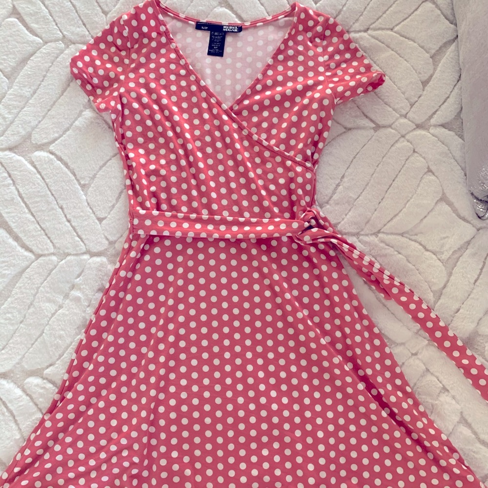 Pink and White Polka Dot Dress